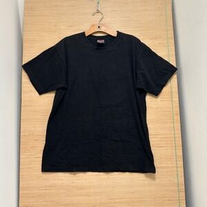 Revive Mens Black Solid Cotton Short Sleeve Crew Neck Basic T-Shirt Size L